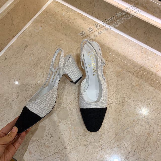 Chanel女鞋 香奈兒時尚經典涼鞋 Chanel中跟涼鞋  naq1088